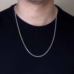 Silver 925 Super Flat High Polished Curb Chain 2.1mm